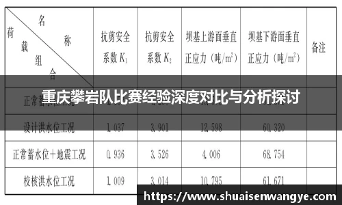 重庆攀岩队比赛经验深度对比与分析探讨